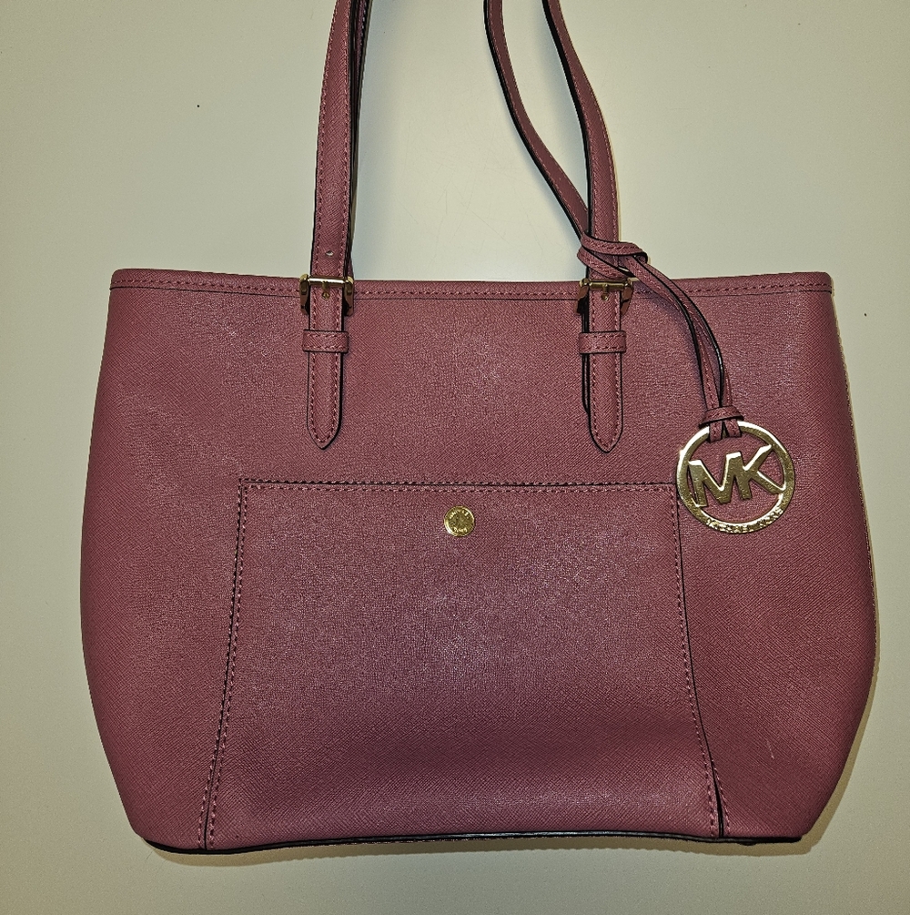 Michael Kors Saffiano Leather Tote Bag – Pink